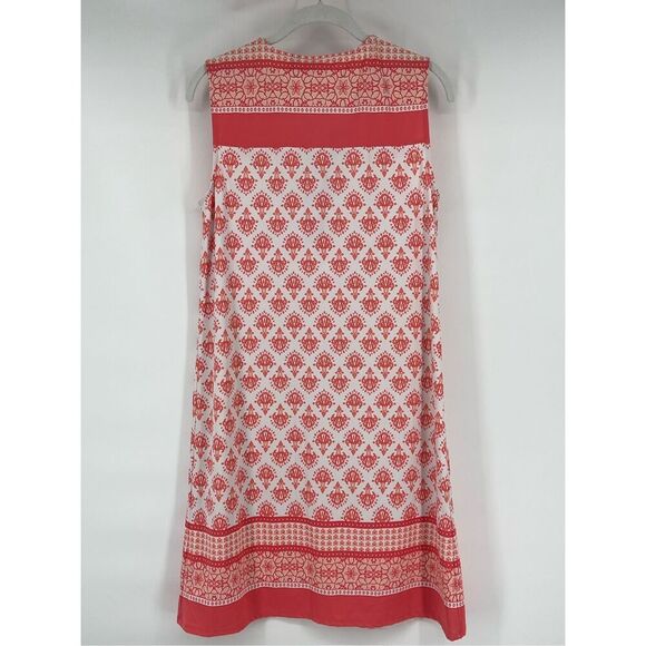 Cabana Life X Talbots Lace Up Swim Dress Coral Sleeveless Size Medium UPF 50+ - Picture 2 of 6